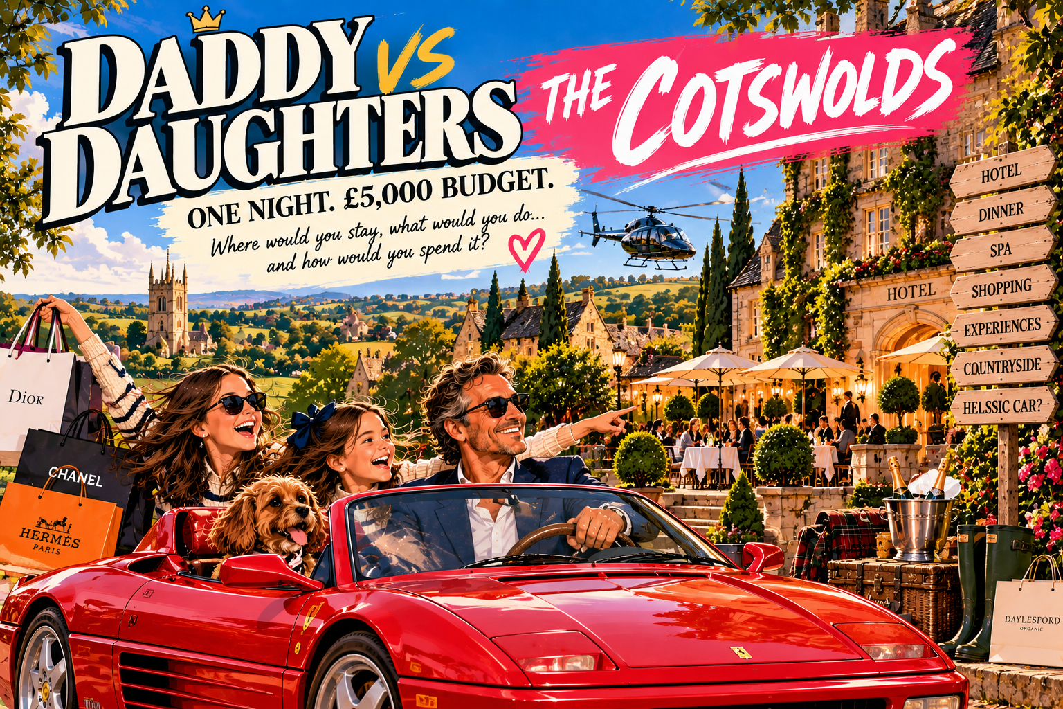 Daddy vs Daughters: £5,000. One Night. The Cotswolds.